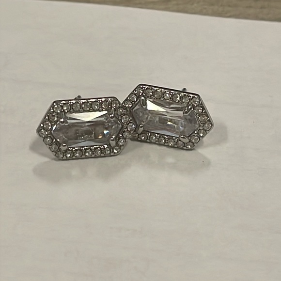 Faux Diamond Earrings - Picture 2 of 2